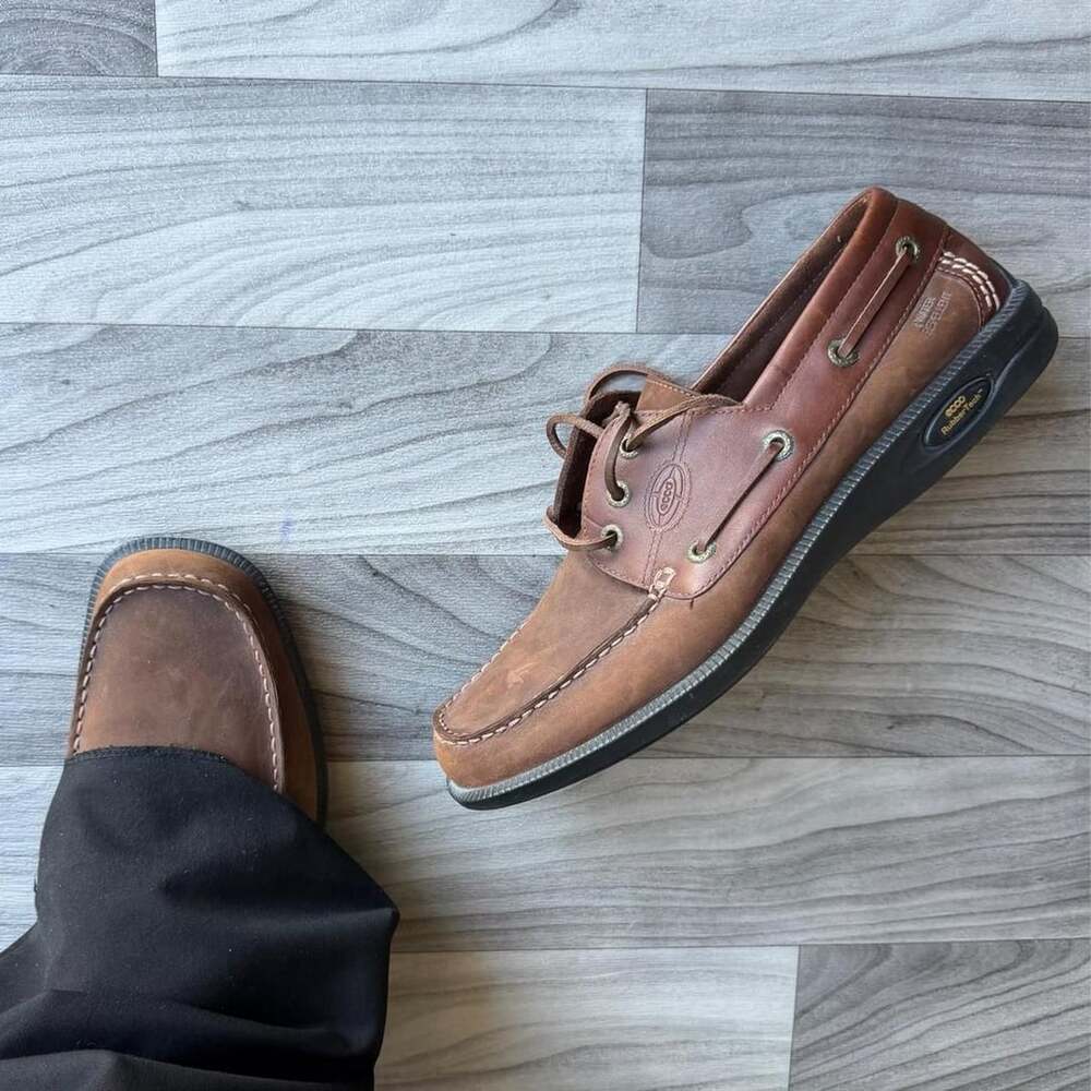 ECCO Brown Leather Boat Shoes